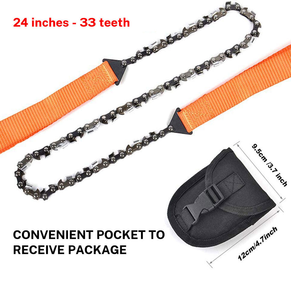 Outdoor hand zipper saw pocket chain saw garden tools 11/16/33 teeth 24 inch portable camping survival wire saw V.I.P Digital Presence