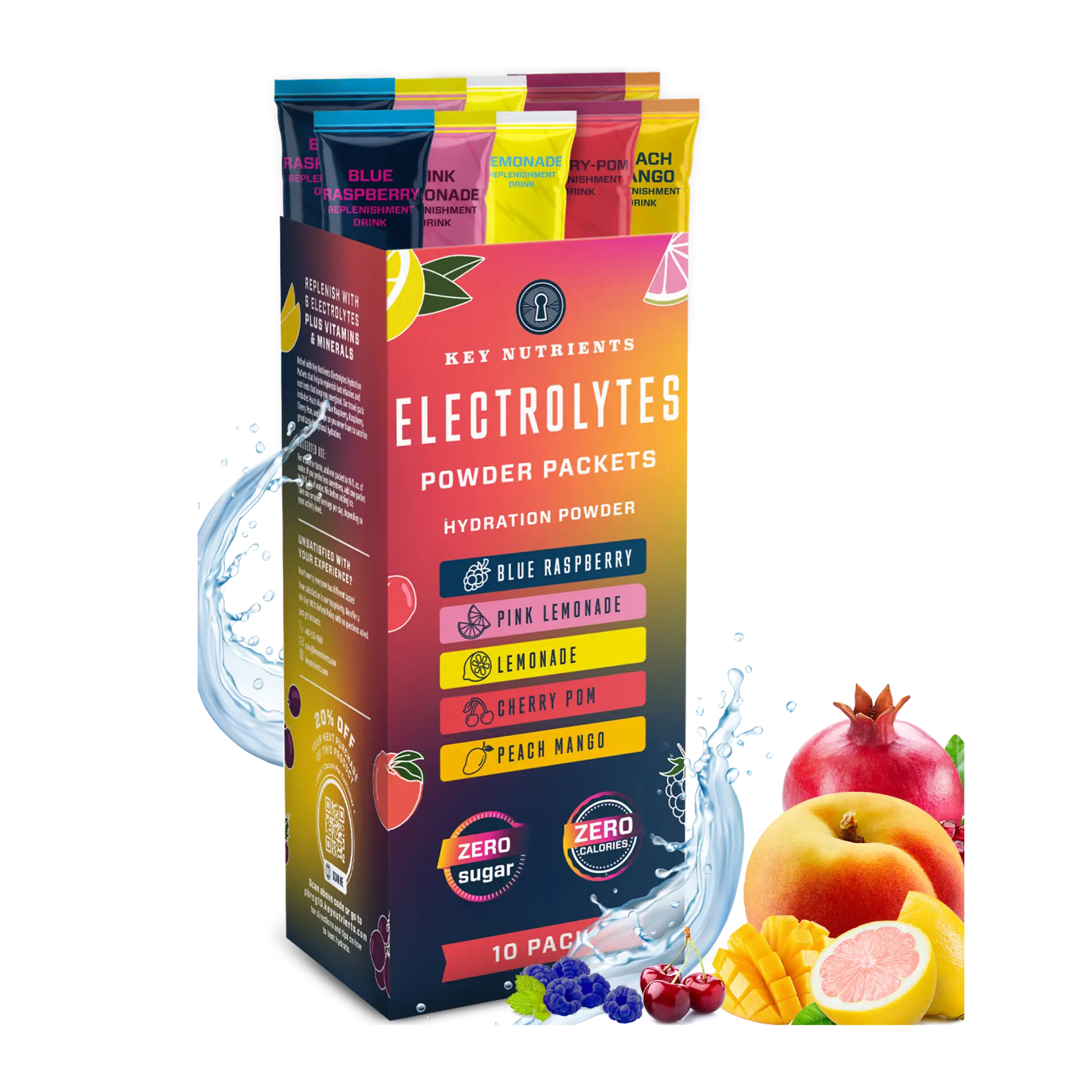 Electrolyte Recovery Plus Powder Travel Packets Key Nutrients
