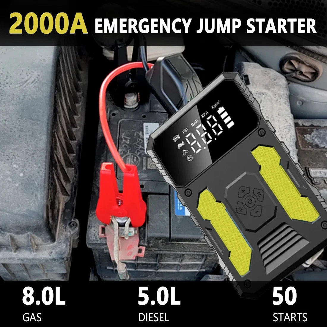 12V Lithium  Booster Jump Starter and Air Compressor V.I.P Digital Presence