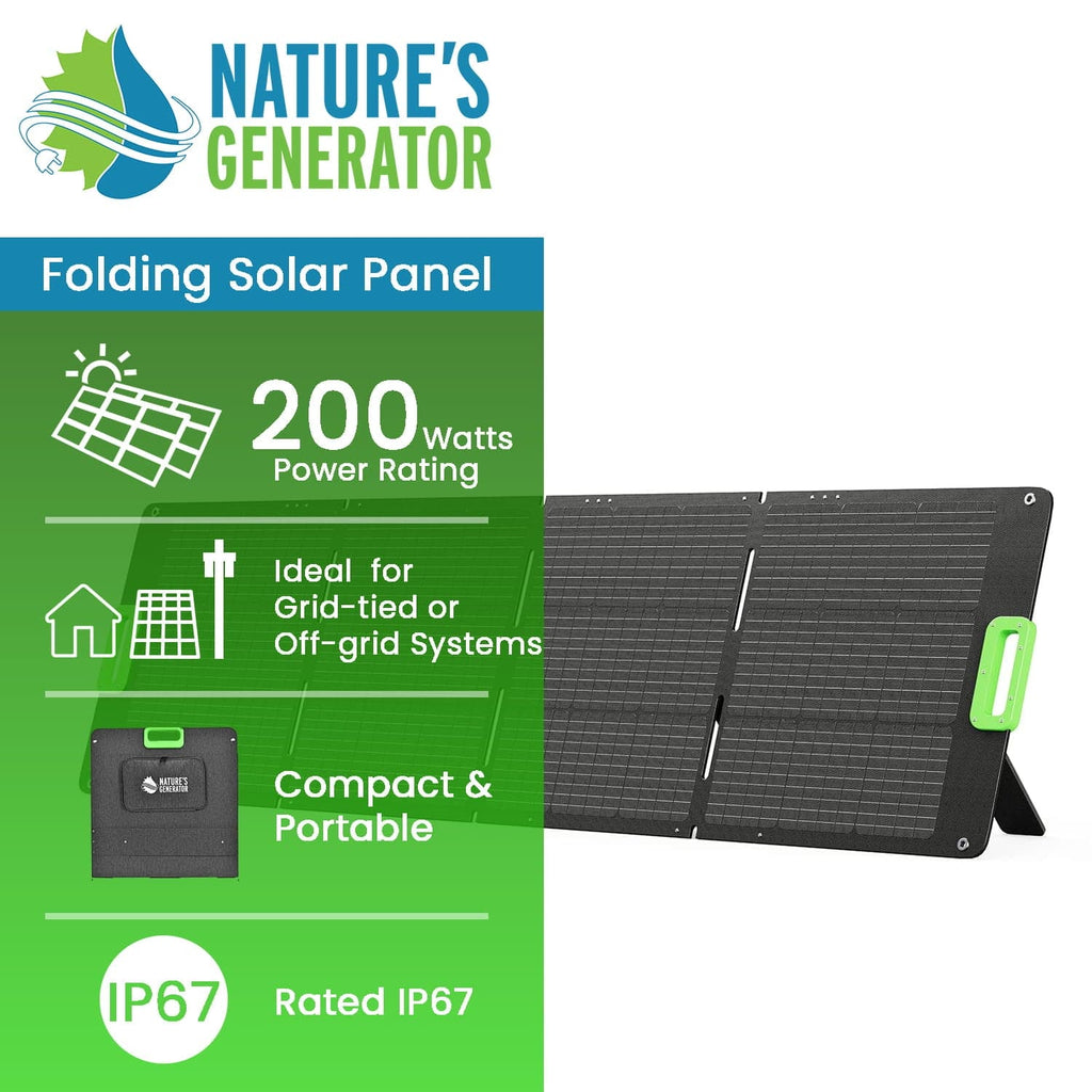 Nature's Generator 200W Folding Solar Panel Nature's Generator