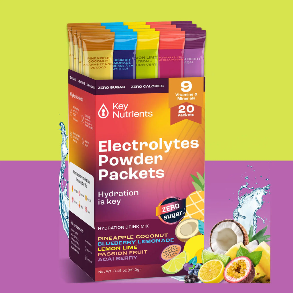 Electrolyte Recovery Plus Powder Travel Packets Key Nutrients