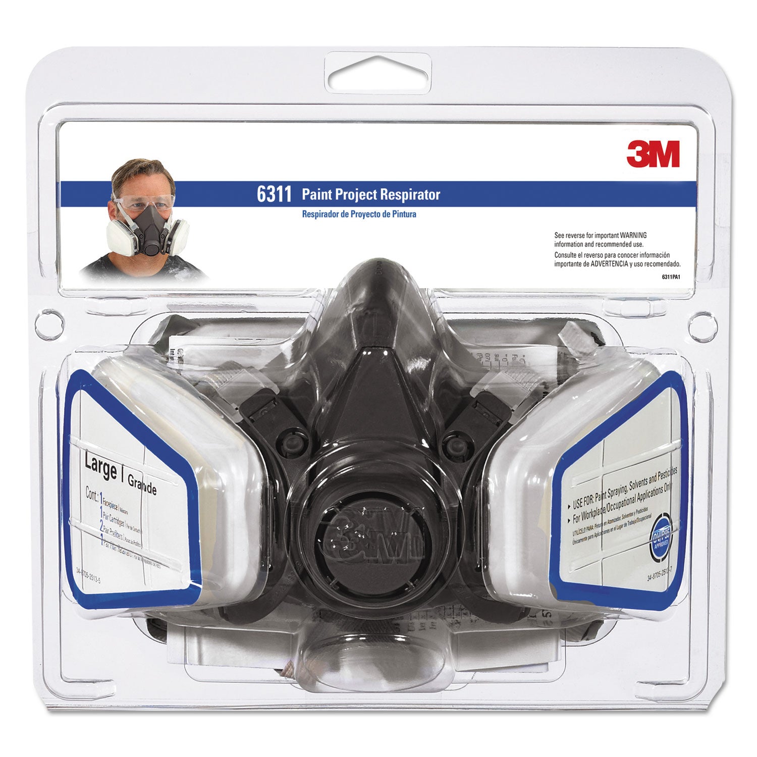 3M Half Facepiece Paint Spray/Pesticide Respirator, Large 2xSavings