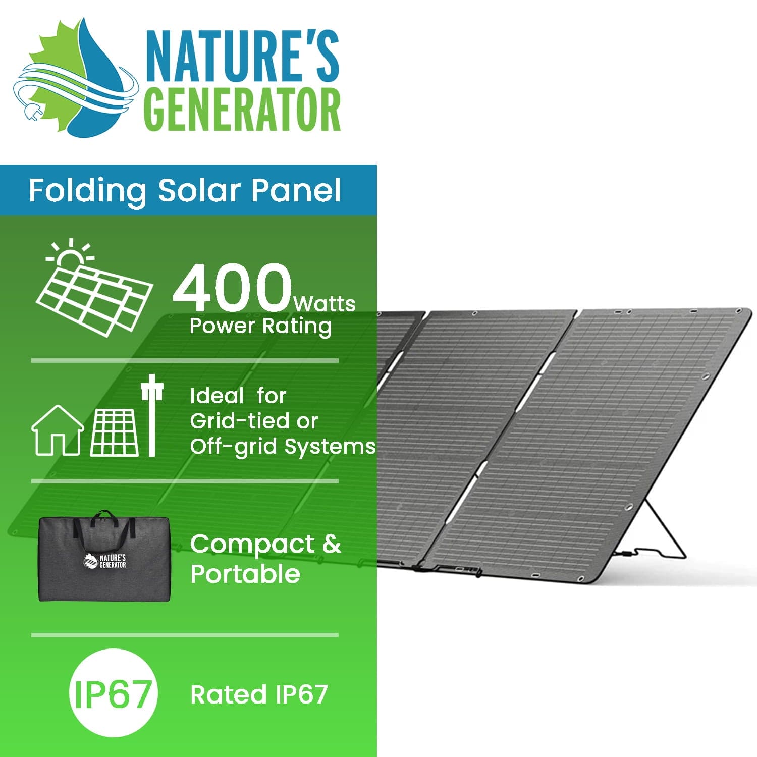 Nature's Generator 400W Folding Solar Panel Nature's Generator