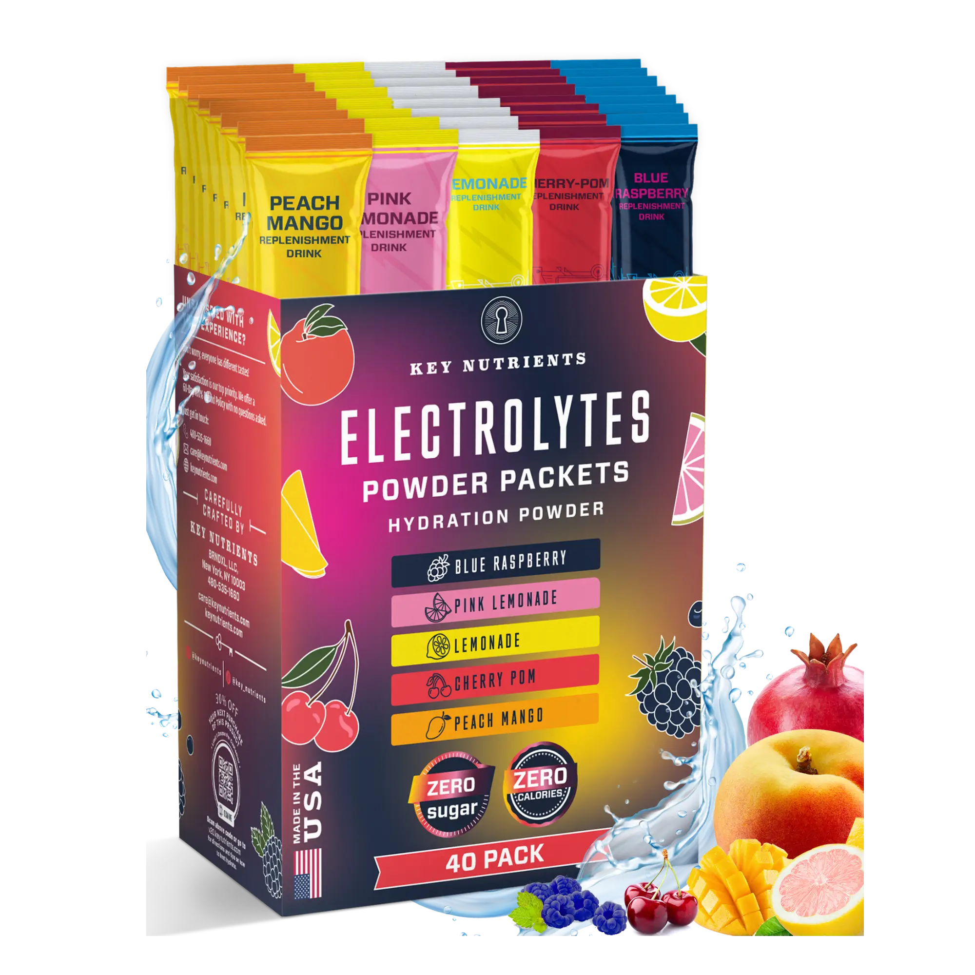 Electrolyte Recovery Plus Powder Travel Packets Key Nutrients