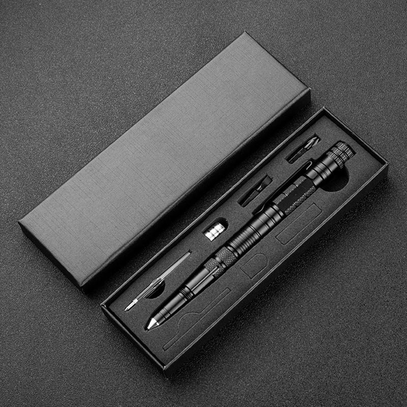 Multifunctional Tactical Pen Flashlight Defense Pen Broken Window Hammer EDC Outdoor Supplies Self-Defense Survival Tools Aluminum Alloy V.I.P Digital Presence