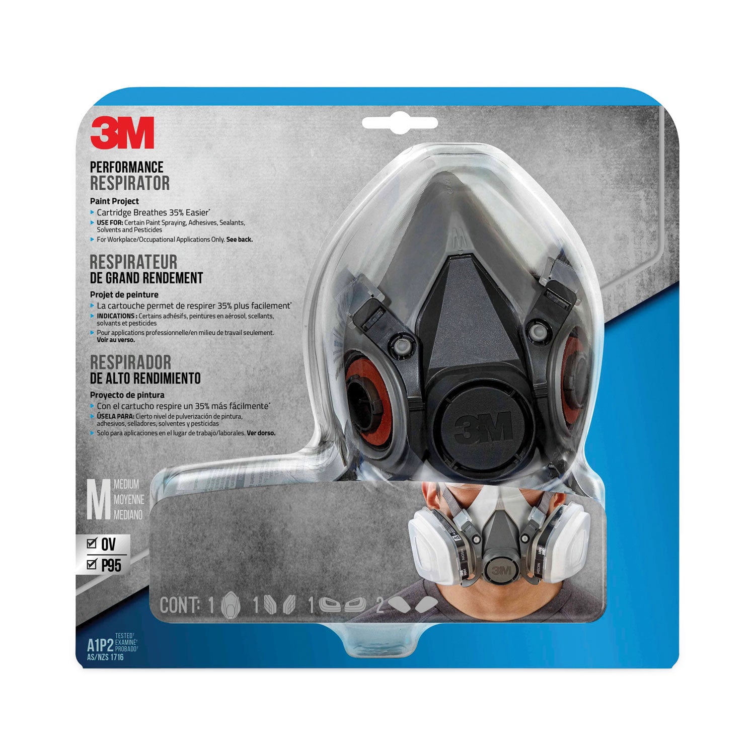 3M Half Facepiece Paint Spray/Pesticide Respirator, Medium 2xSavings
