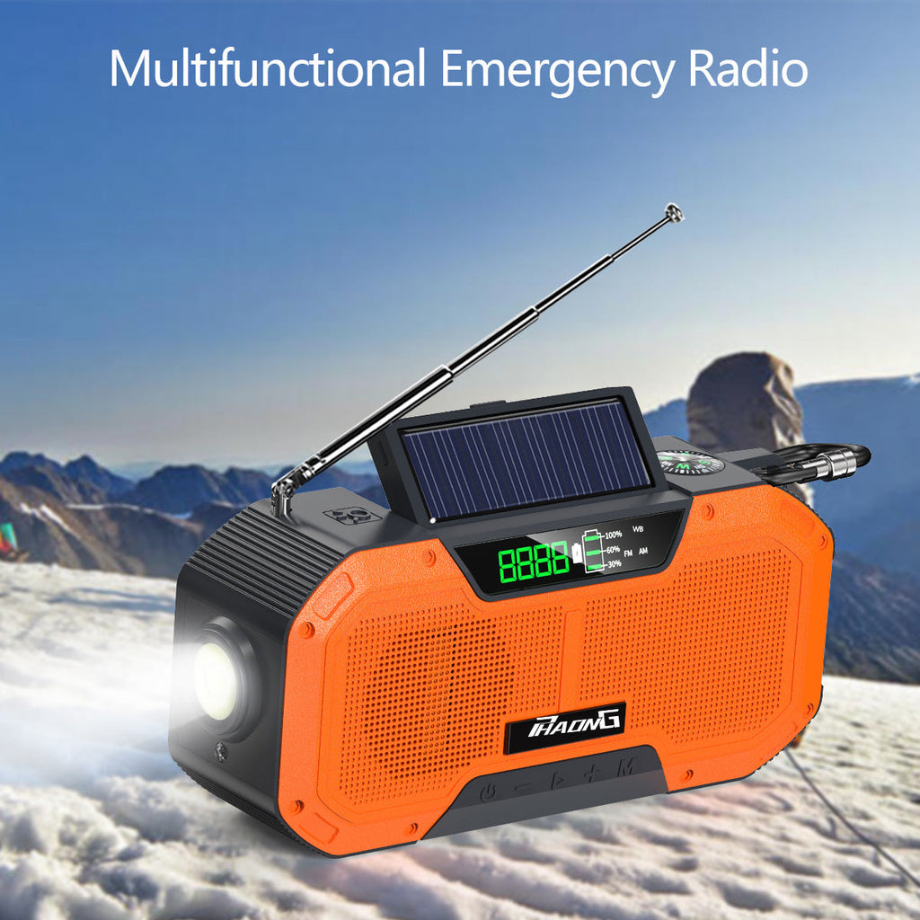 Outdoor Emergency Radio Bluetooth Speaker Solar Hand Flashlight Mobile Charging 5000 Mah Large Capacity V.I.P Digital Presence