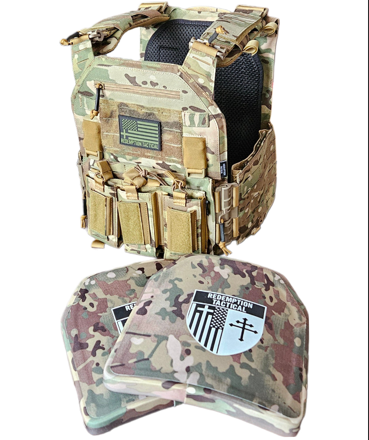 RT CRUSADER 2.0® ARMOR KIT Front/Back Plates LIGHTWEIGHT LEVEL IV  (2) 10x12 Front/Back Plates Full Kit Redemption Tactical