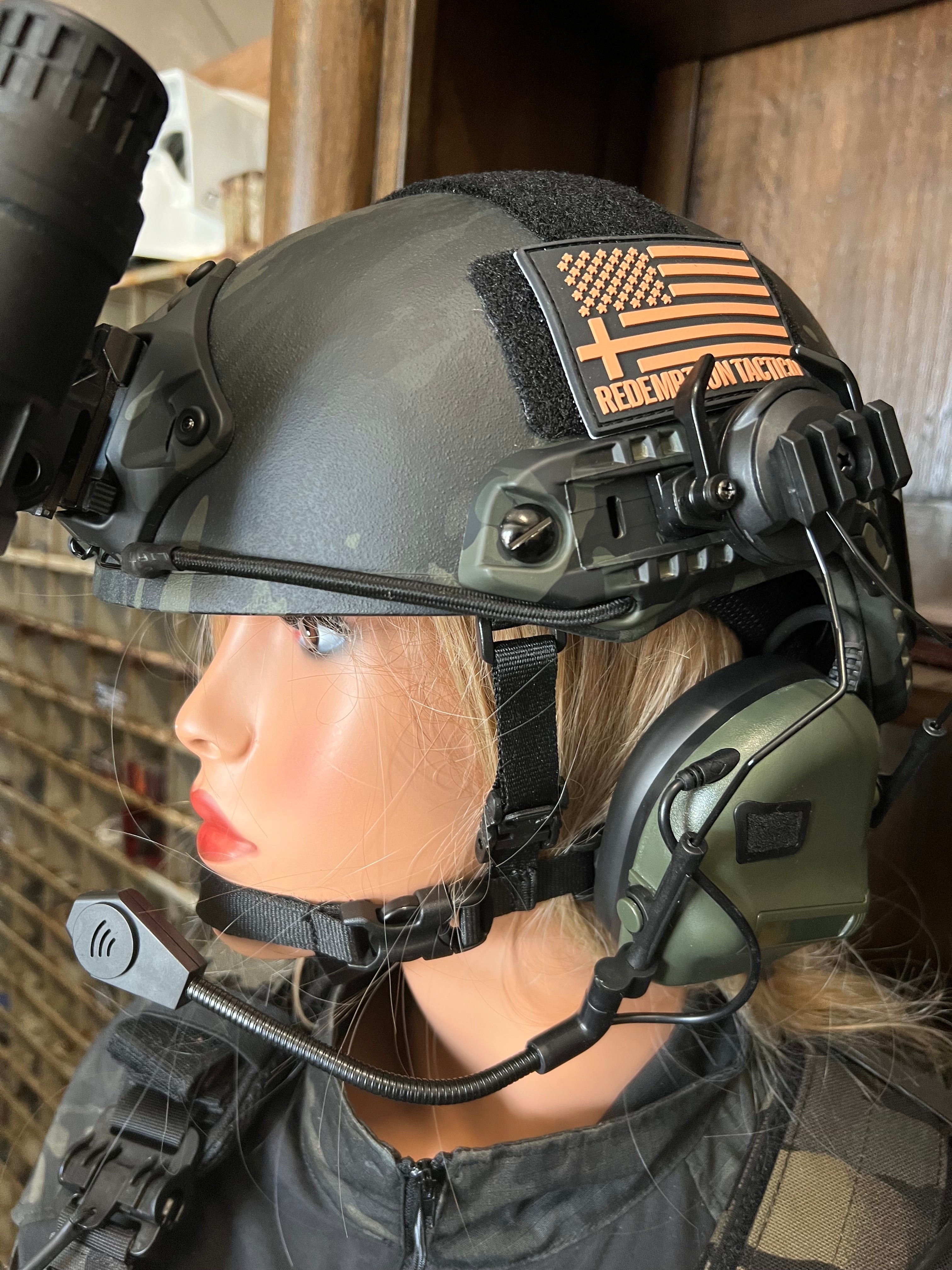 Ballistic Helmet RT2 High Cut Helmet: Tested to LEVEL IIIA (Included Arc Rails, Padding, Straps) Redemption Tactical