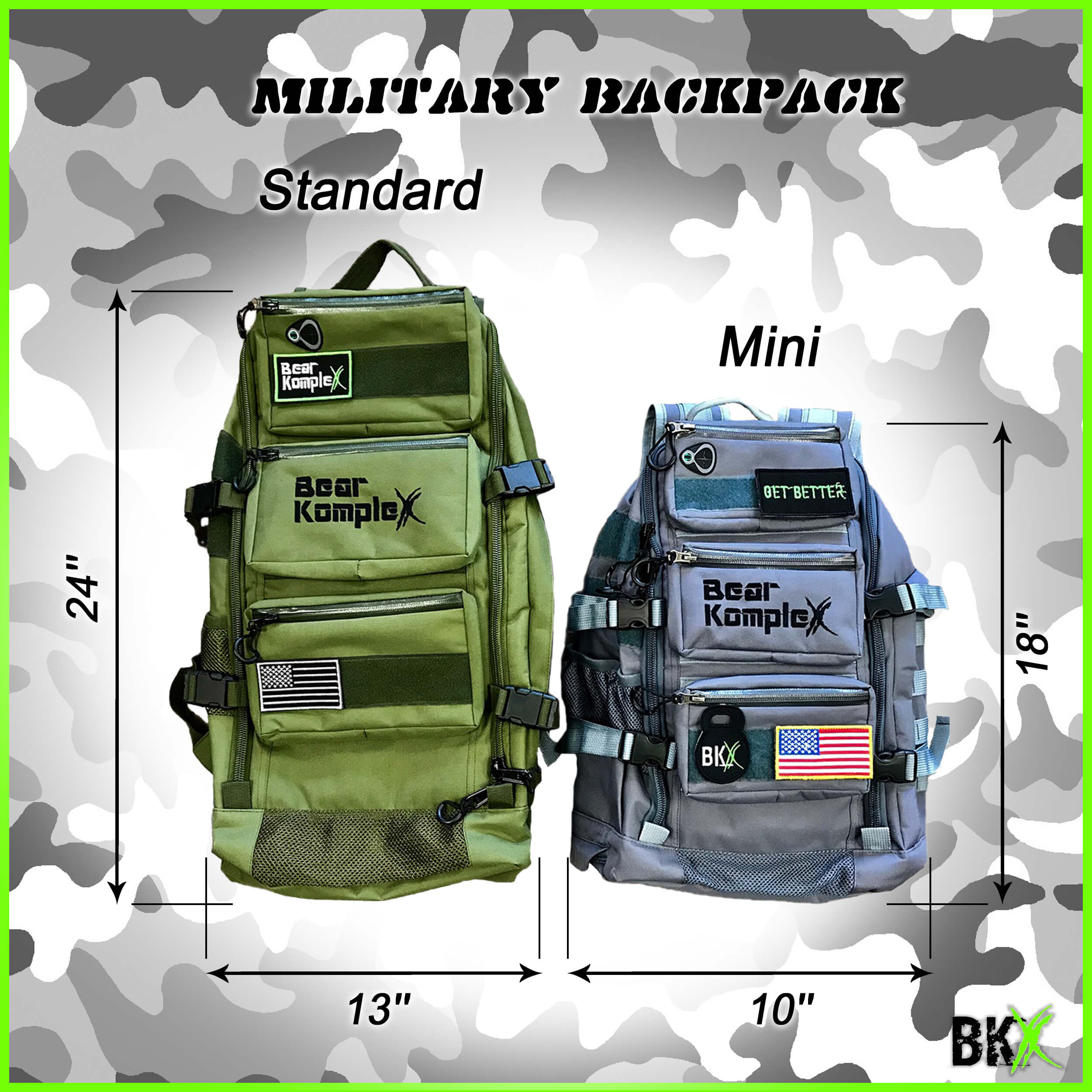 BKX Mini Military Backpack Bear KompleX