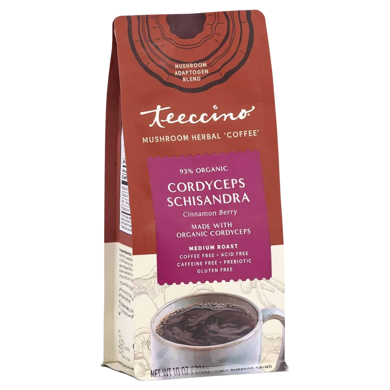 Cordyceps Schisandra Cinnamon Berry Mushroom Herbal Coffee Teeccino