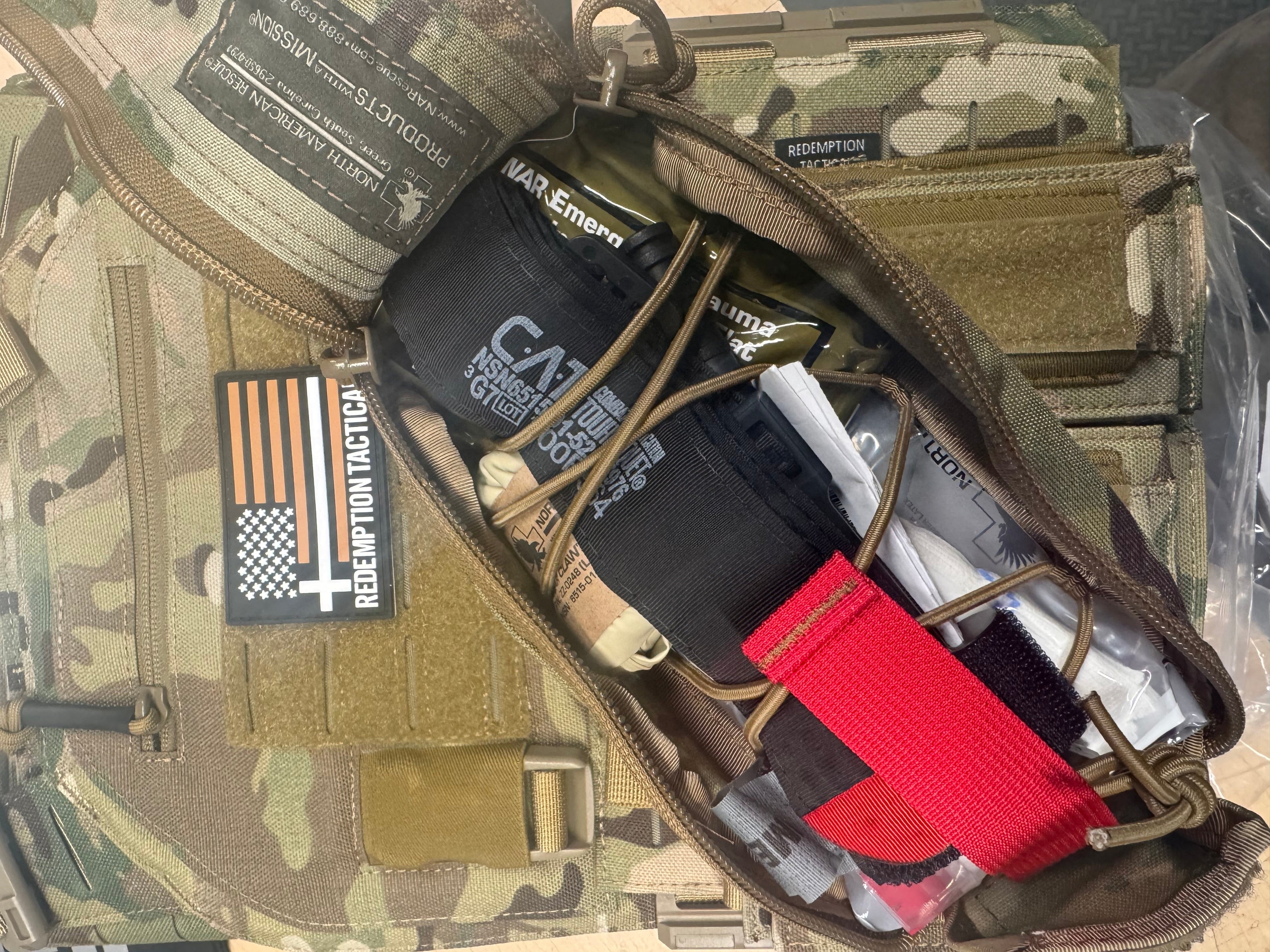 Redemption Tactical Crusader 2.0® l St. Michael FULL ARMOR KIT COMBO PACKAGE with Crusader 2.0 +IFAK Medical Kit + LEVEL IV  (2) 10x12 Front/Back Plates (2) 6x6 Side Plates (Level IV Ceramic) Redemption Tactical