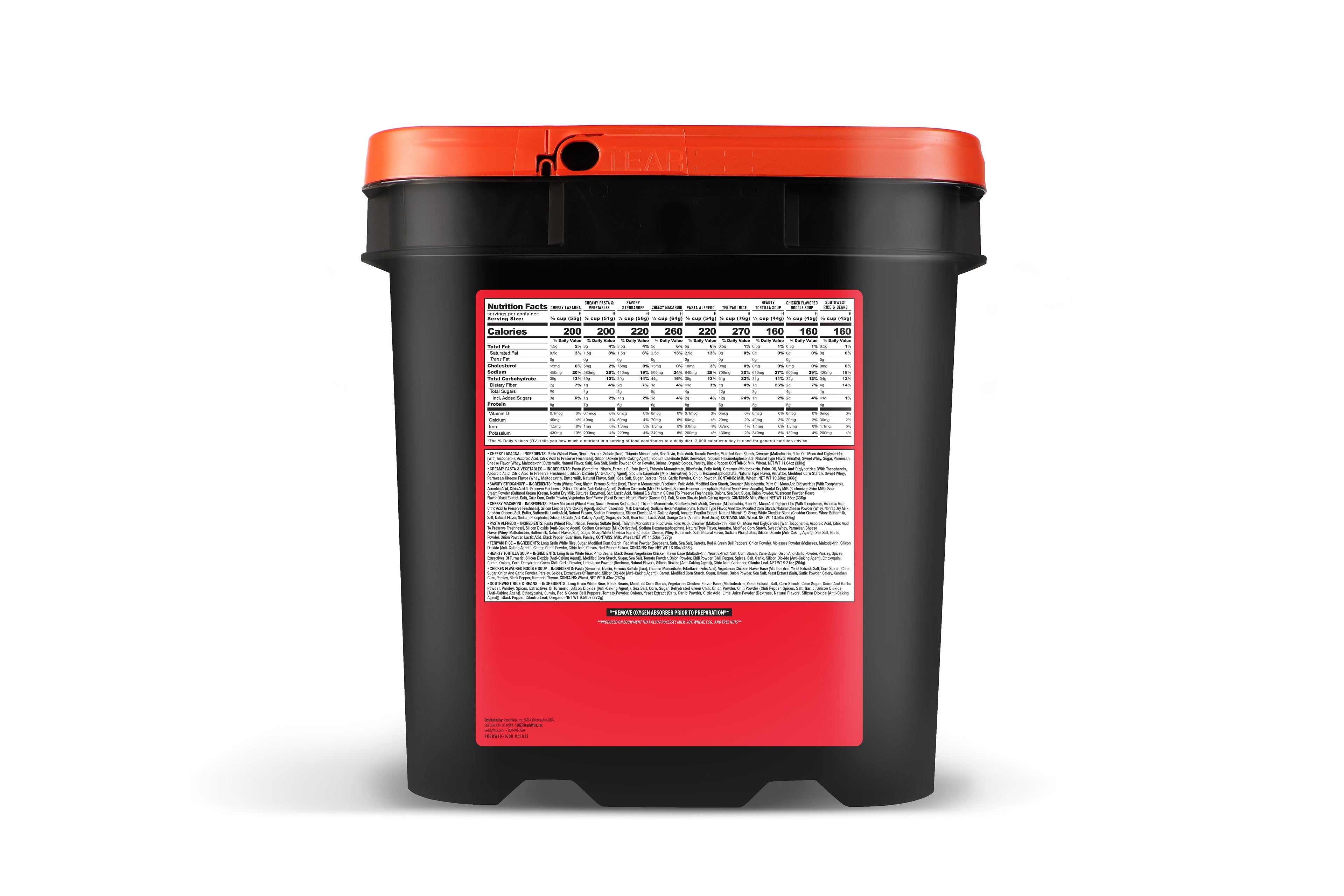 60 Serving Entree Only Grab n Go Bucket quakekits.com