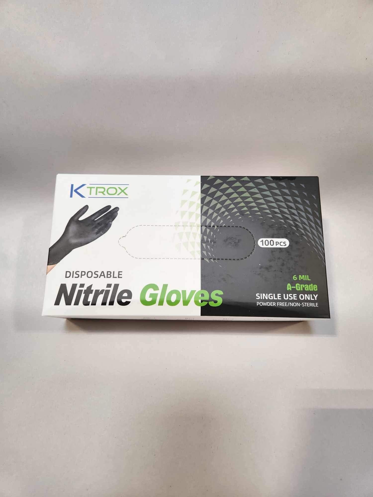K-Trox Disposable Nitrile Gloves, 6 Mil Black Powder Free K-Trox Sales, Inc.