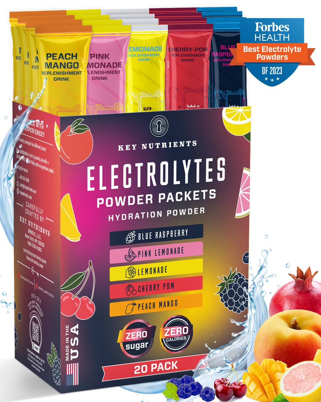 Electrolyte Recovery Plus Powder Travel Packets Key Nutrients