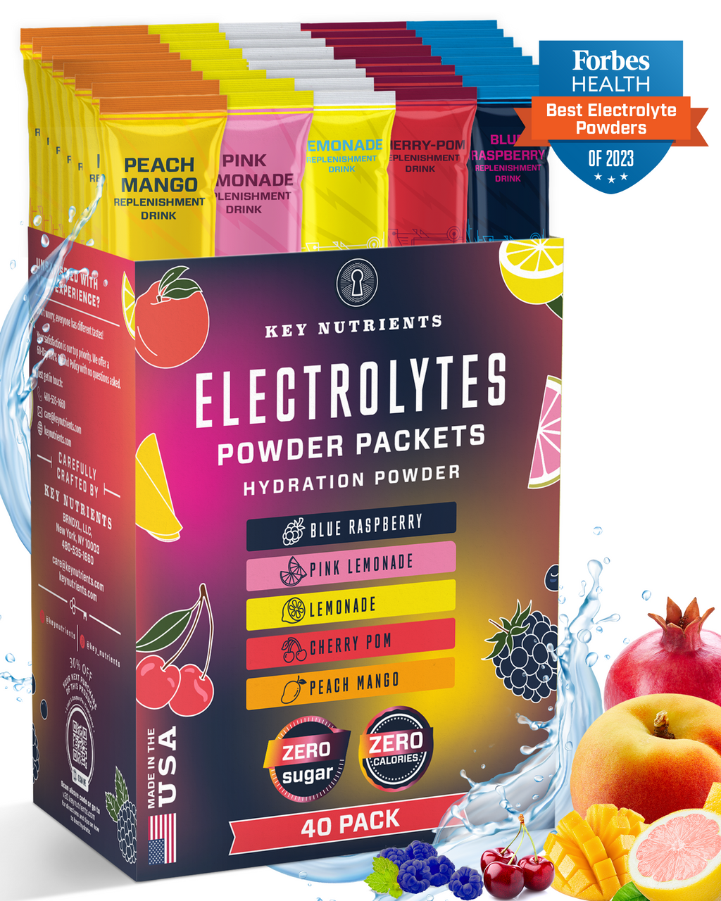 Electrolyte Recovery Plus Powder Travel Packets Key Nutrients