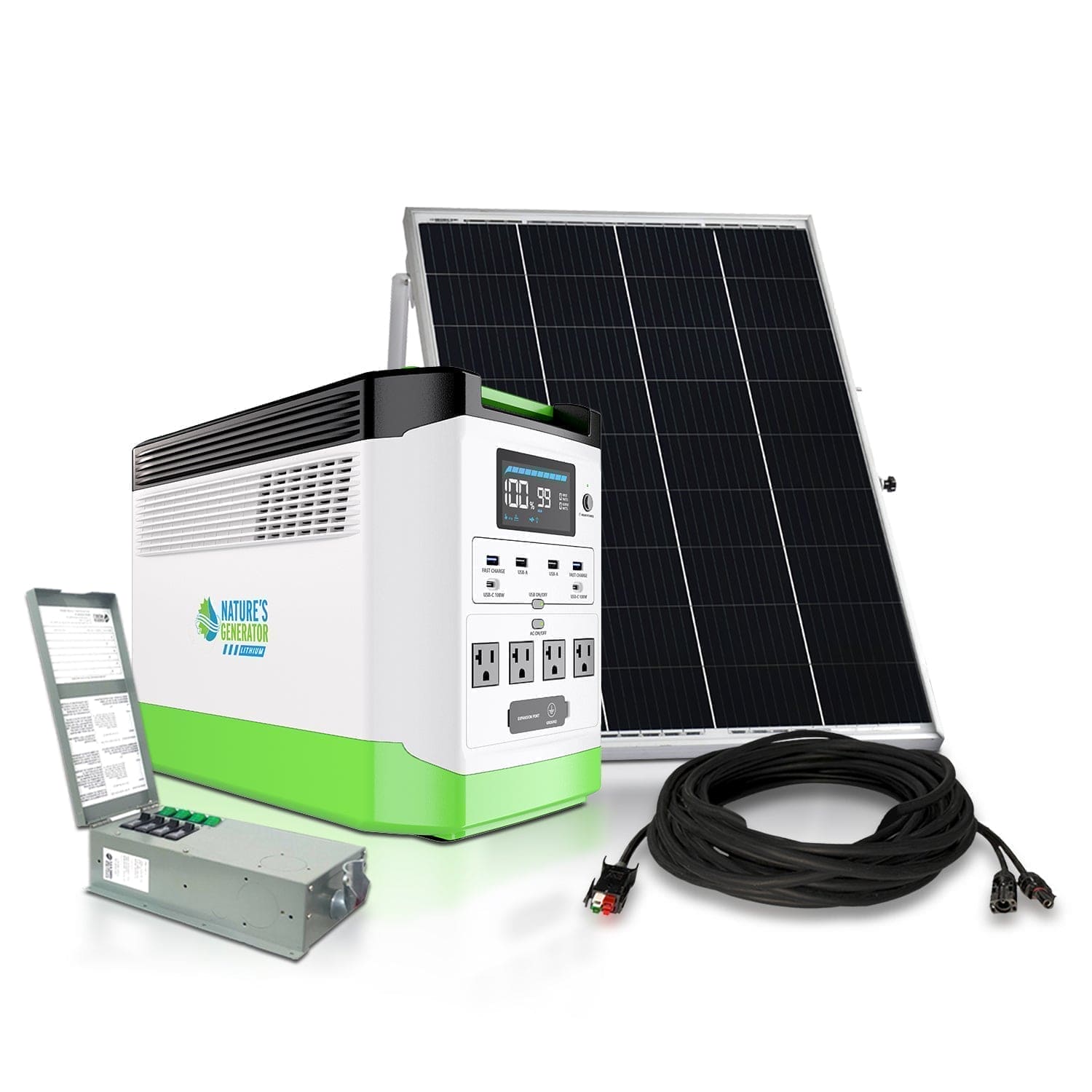 Nature's Generator Lithium 1800 Solar Generator and Transfer Switch Nature's Generator