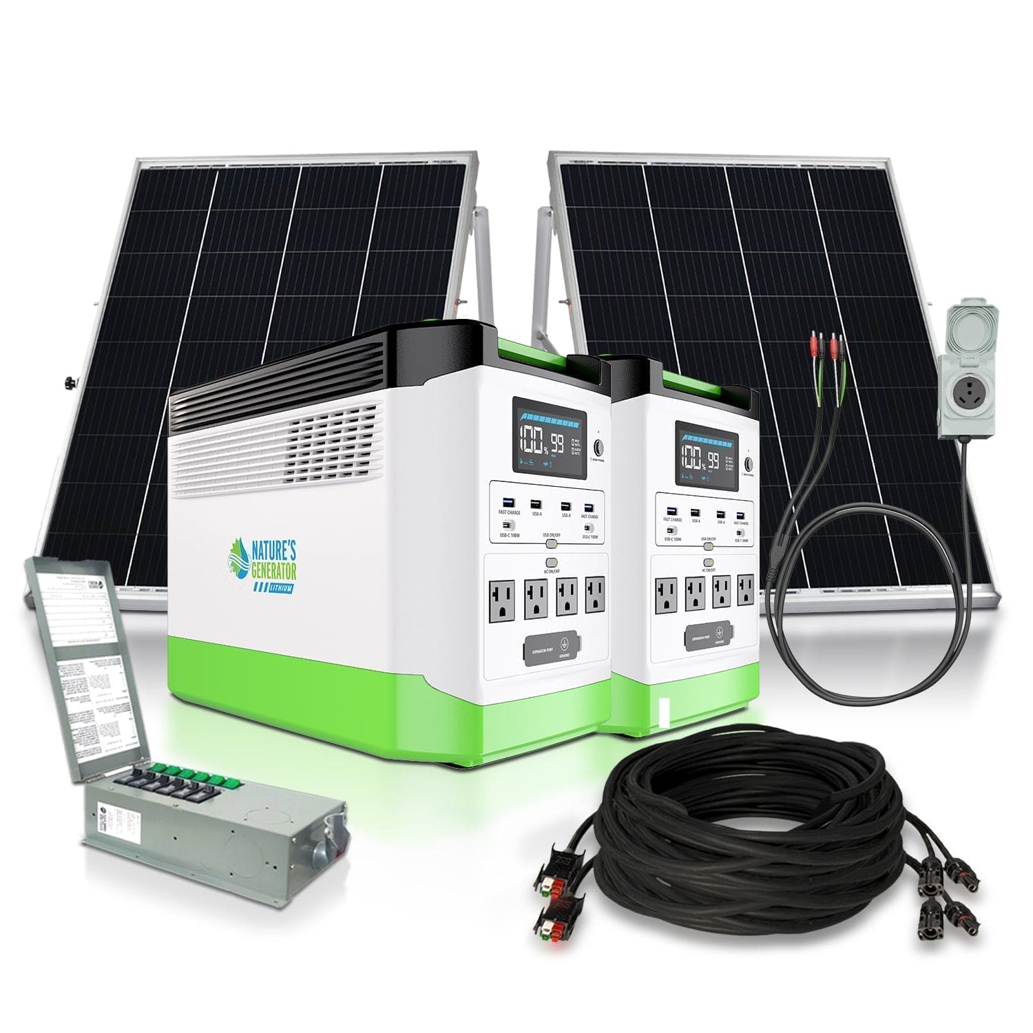 Nature's Generator Lithium 1800 Solar Generator and Transfer Switch Nature's Generator