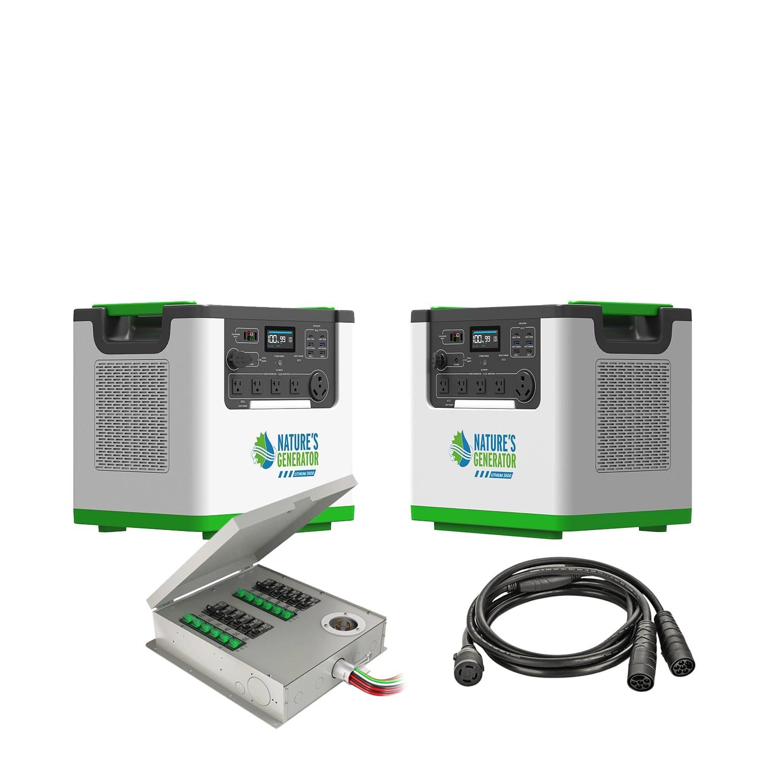 Nature's Generator Lithium 3600 Solar Generator and Transfer Switch Nature's Generator
