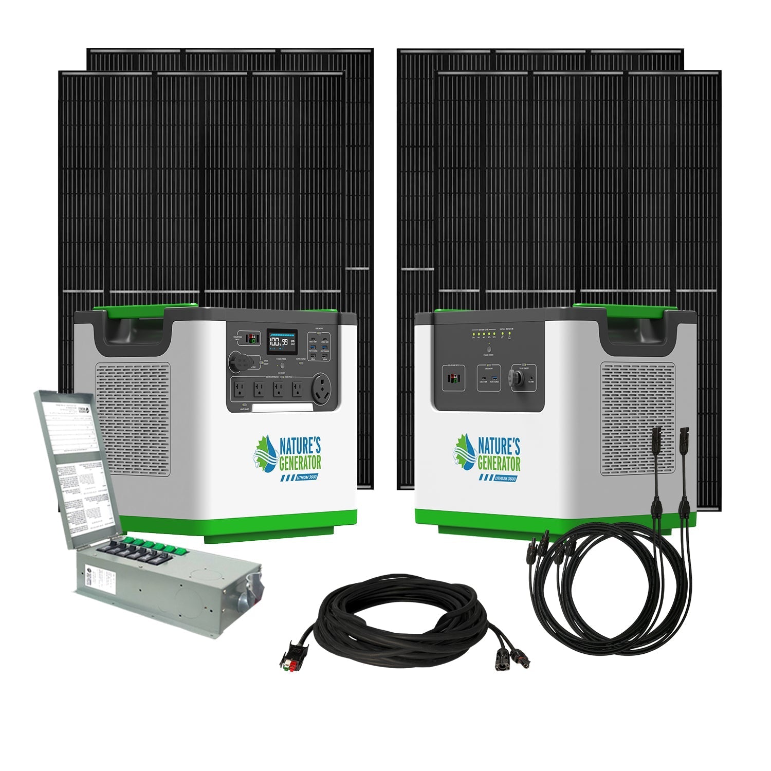 Nature's Generator Lithium 3600 Solar Generator and Transfer Switch Nature's Generator