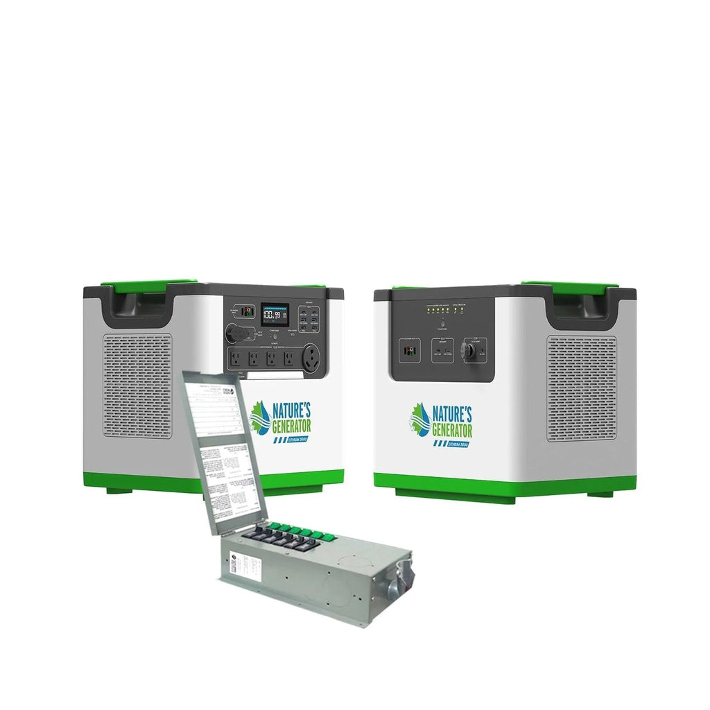 Nature's Generator Lithium 3600 Solar Generator and Transfer Switch Nature's Generator