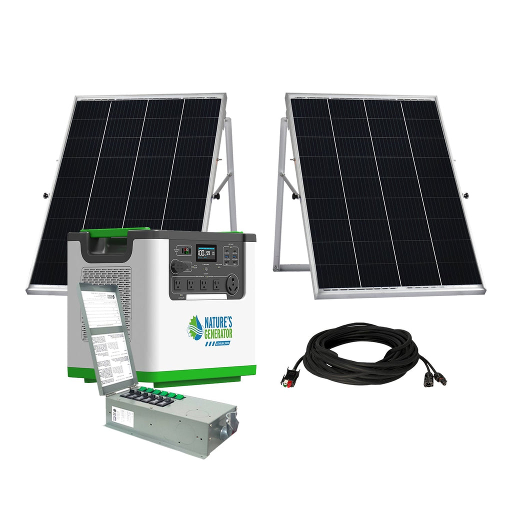 Nature's Generator Lithium 3600 Solar Generator and Transfer Switch Nature's Generator