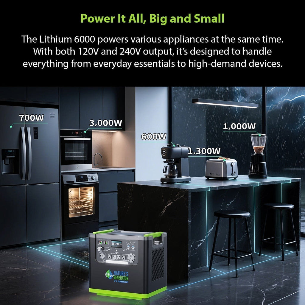 Nature's Generator Lithium 6000 with Solar Panel Nature's Generator