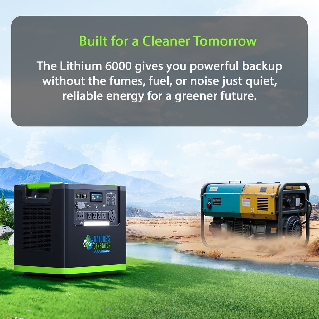 Nature's Generator Lithium 6000 with Solar Panel Nature's Generator