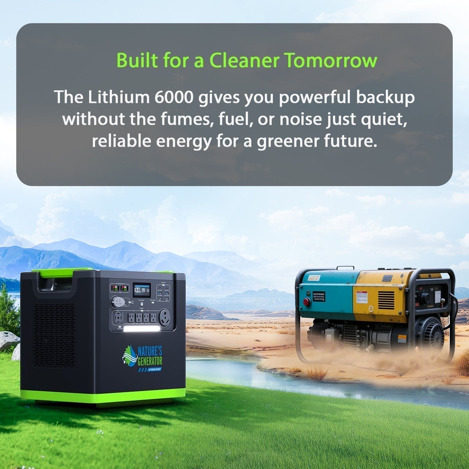 Nature's Generator Lithium 6000 with Solar Panel Nature's Generator