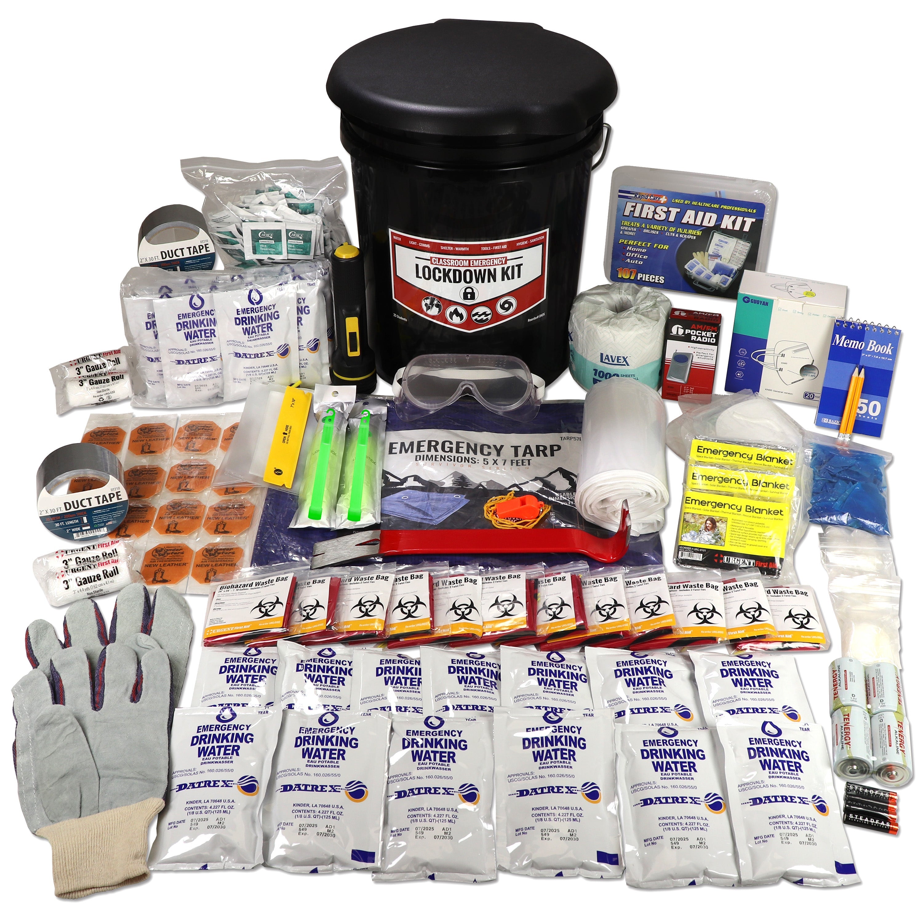 Student Classroom Emergency Lockdown Kit, 25 Students quakekits.com