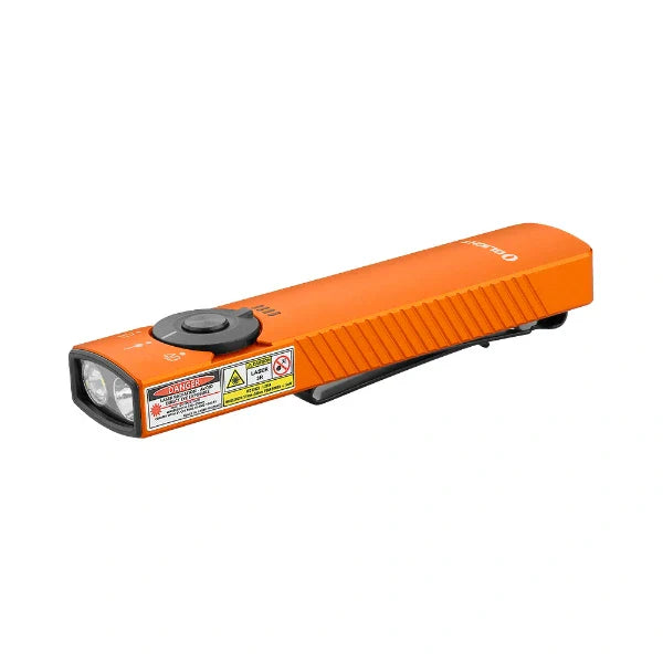 OLIGHT ARKFELDPRO3ROGV3 Arkfeld Pro Flat EDC Flashlight with LED Light UV and Laser - Orange VM Hardware