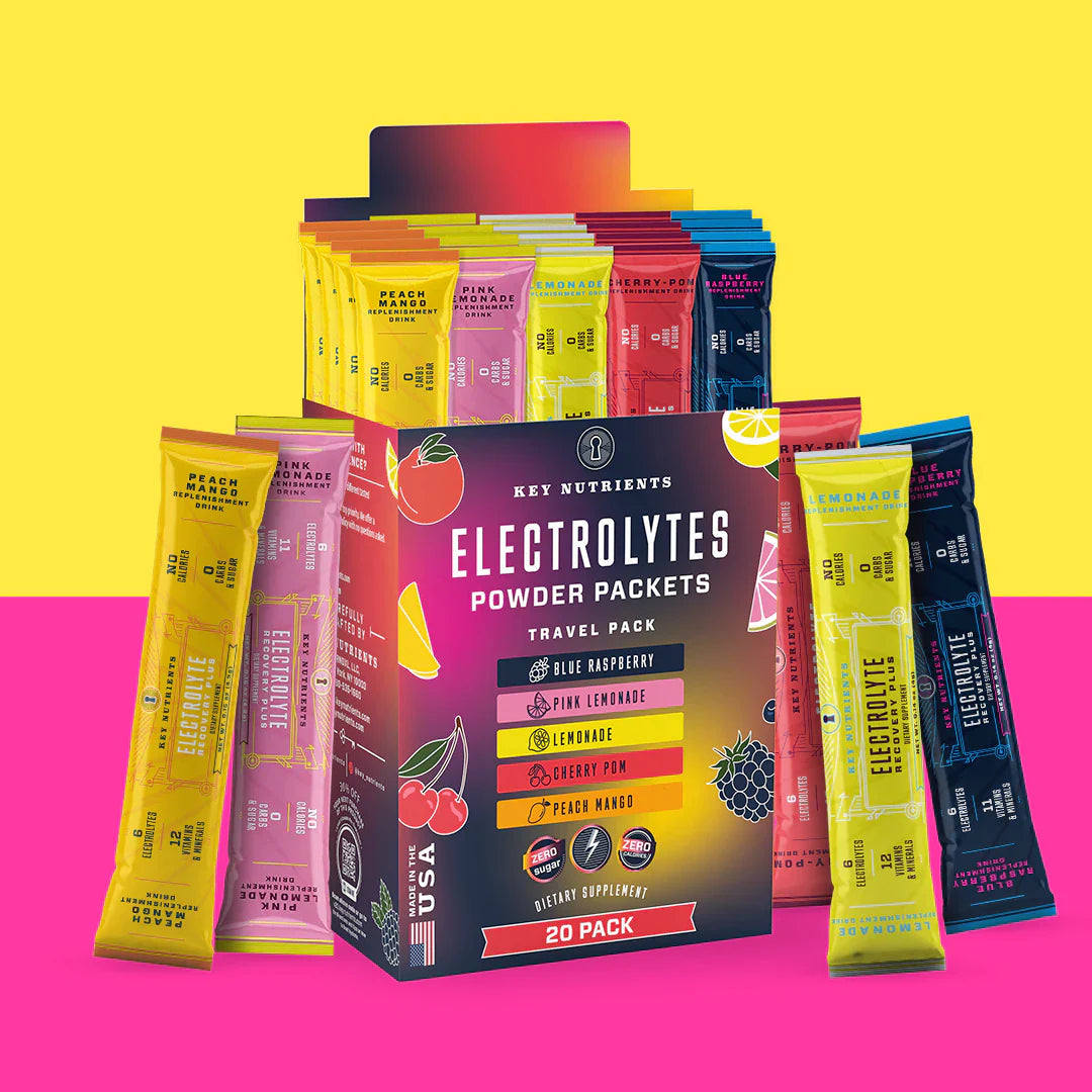 Electrolyte Recovery Plus Powder Travel Packets Key Nutrients