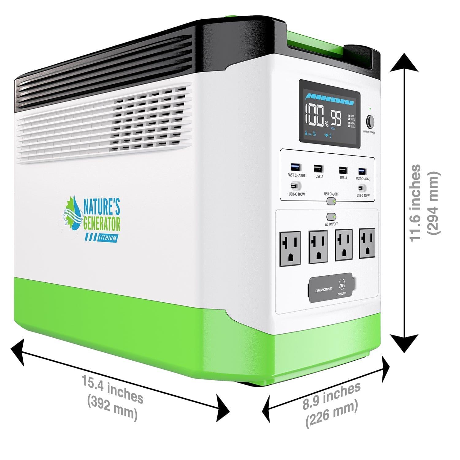 Nature's Generator Lithium 1800 Solar Generator and Transfer Switch Nature's Generator