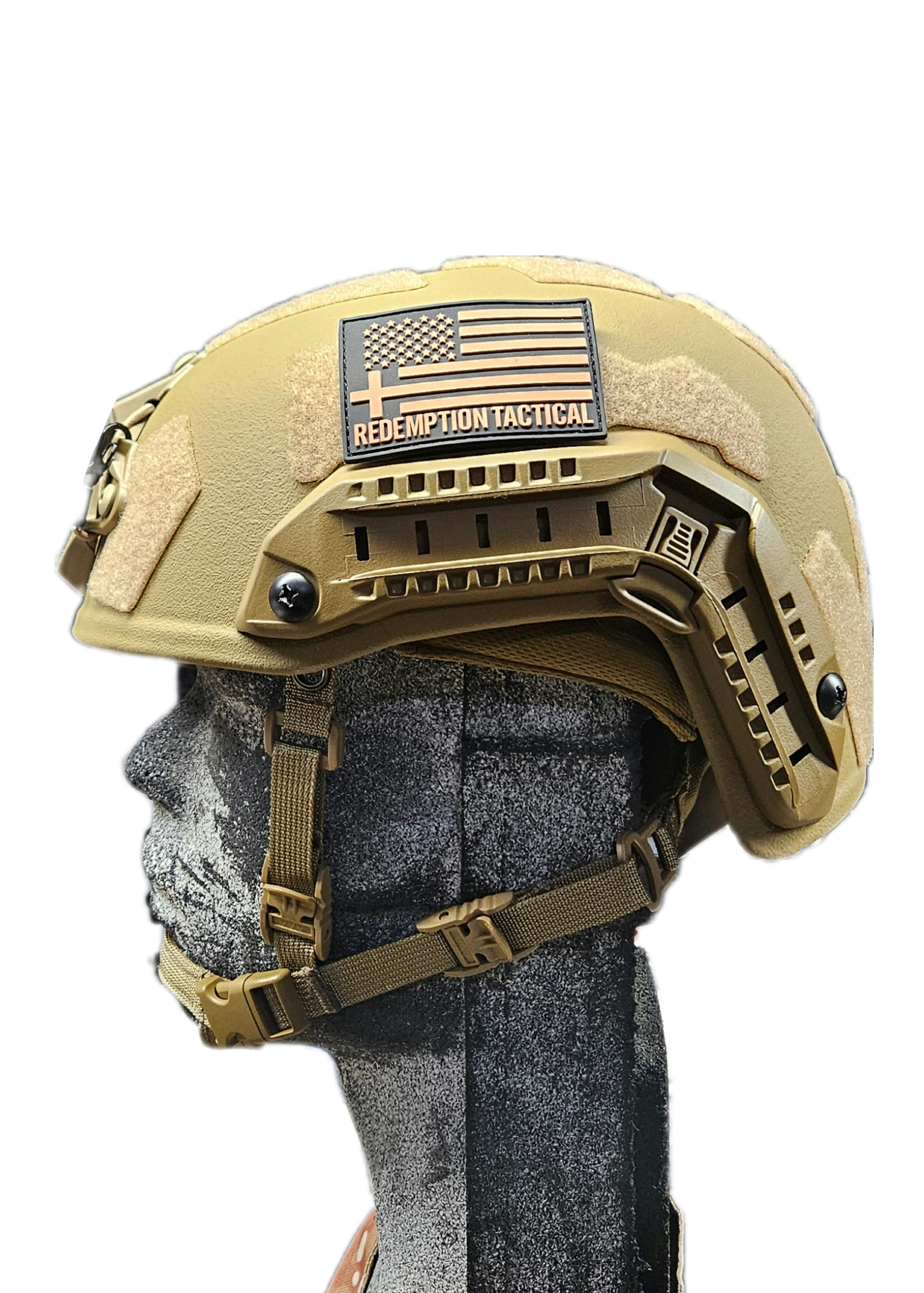 Ballistic Helmet RT2 High Cut Helmet: Tested to LEVEL IIIA (Included Arc Rails, Padding, Straps) Redemption Tactical