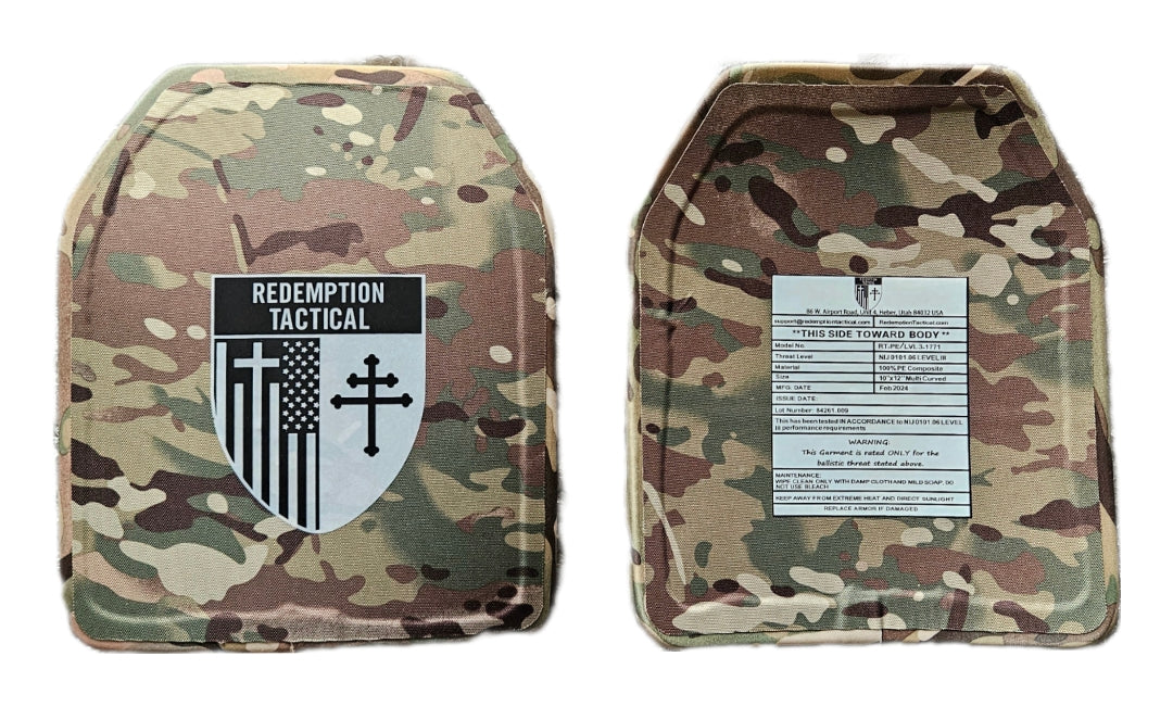 Double MULTI-CURVE | 10x12 Level IV Ballistic Female Multicurve Plates (Single Plate or as a Set) Redemption Tactical