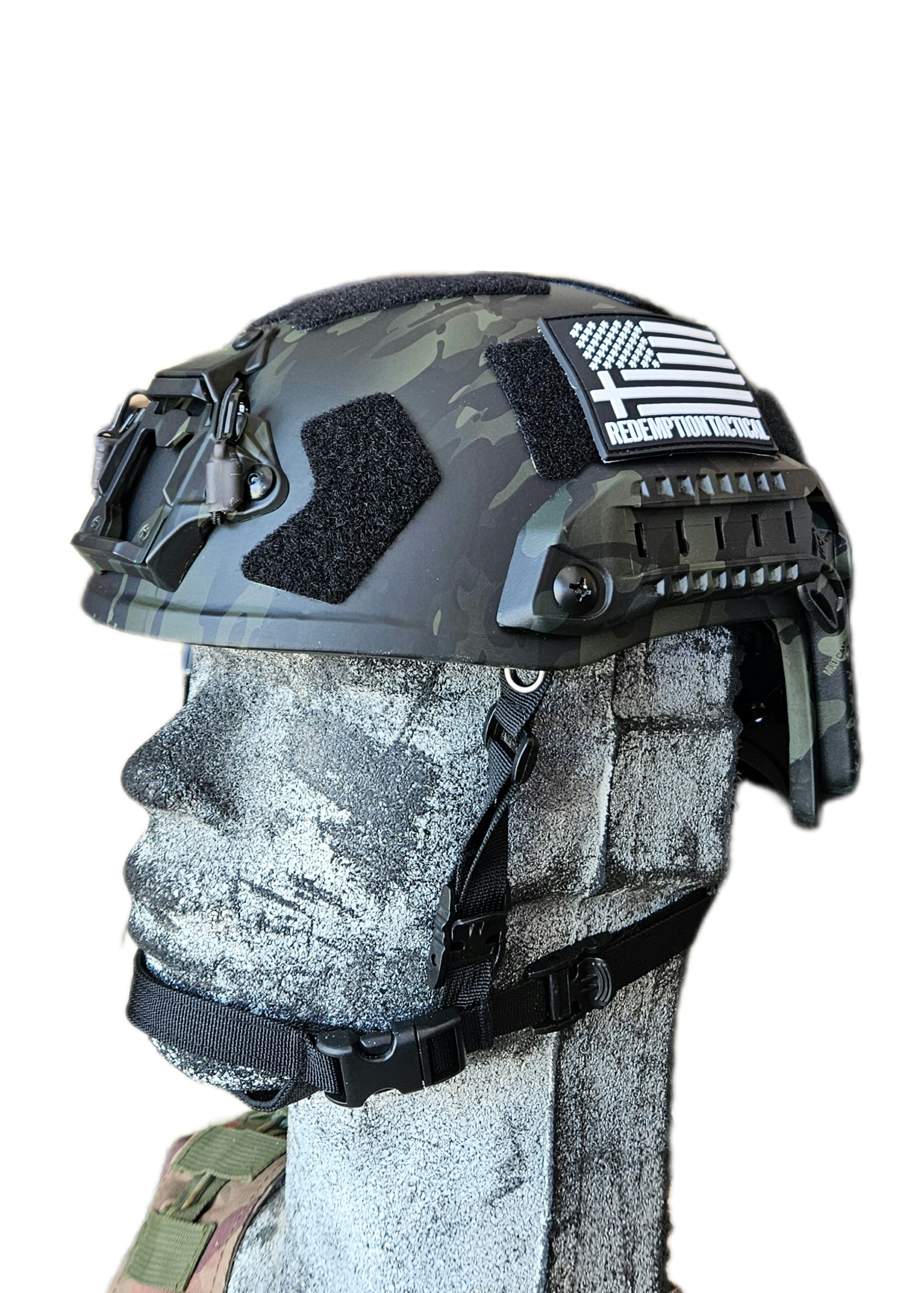 Ballistic Helmet RT2 High Cut Helmet: Tested to LEVEL IIIA (Included Arc Rails, Padding, Straps) Redemption Tactical
