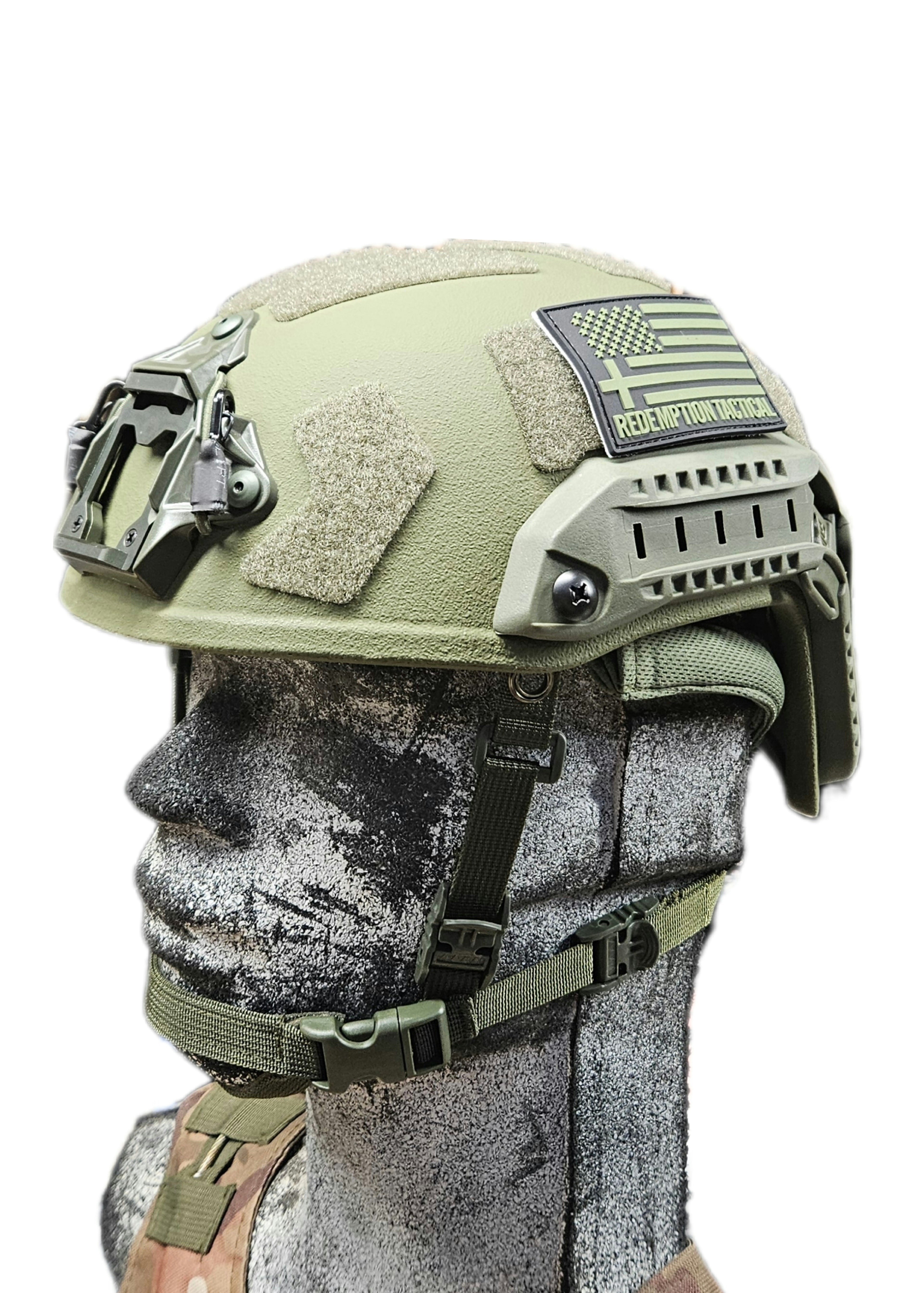 Ballistic Helmet RT2 High Cut Helmet: Tested to LEVEL IIIA (Included Arc Rails, Padding, Straps) Redemption Tactical