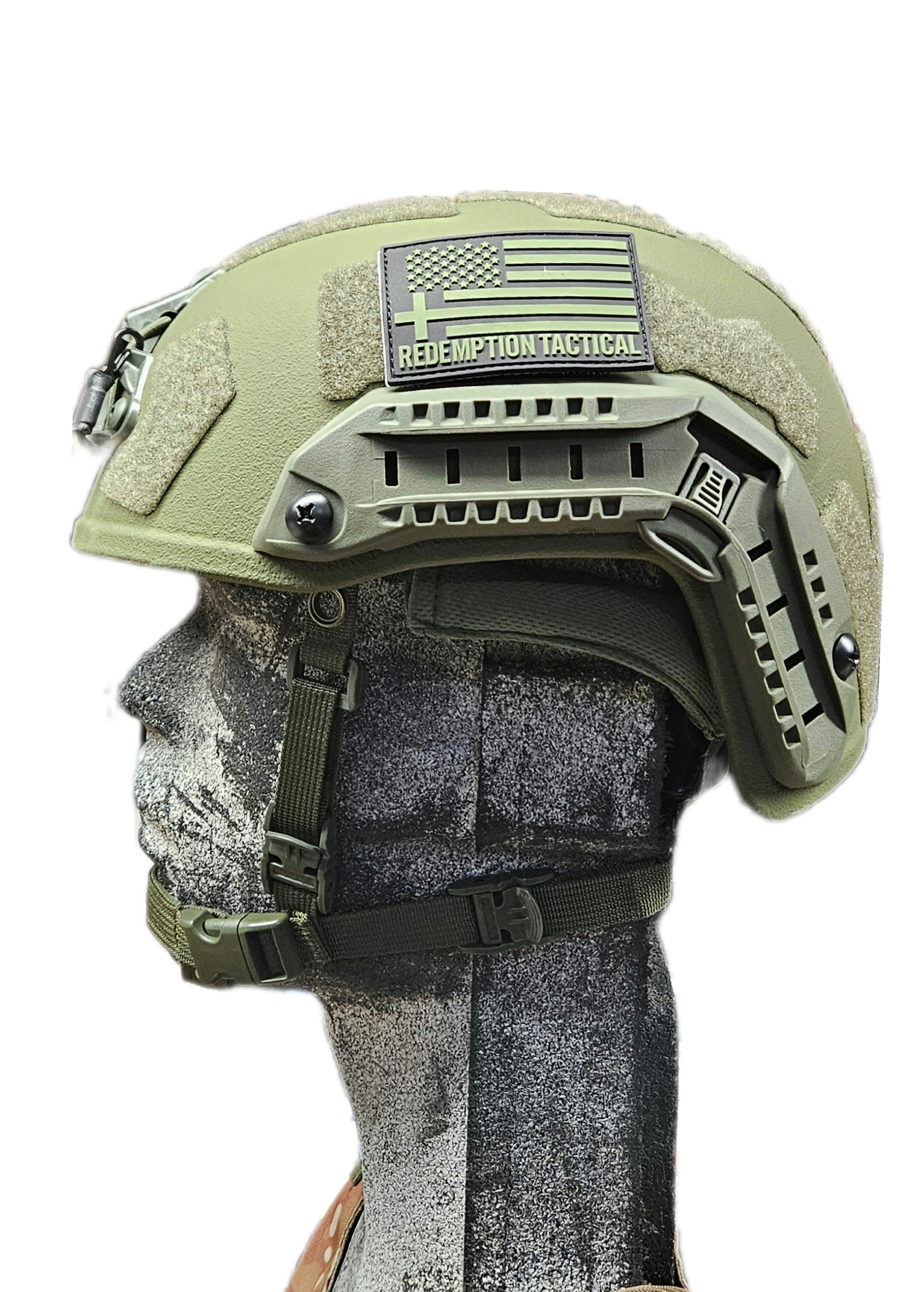 Ballistic Helmet RT2 High Cut Helmet: Tested to LEVEL IIIA (Included Arc Rails, Padding, Straps) Redemption Tactical