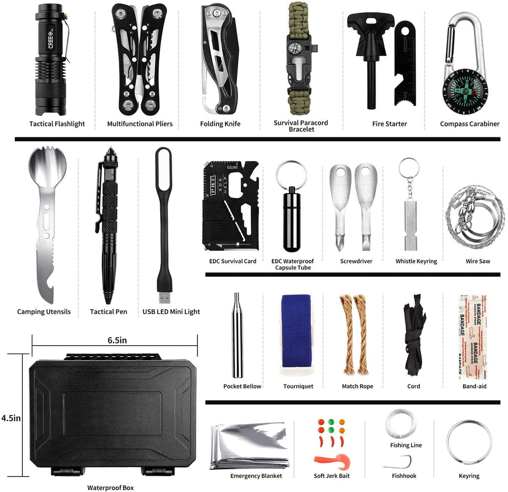 Military Outdoor 60 in 1 Emergency Survival Kit THRIXINE