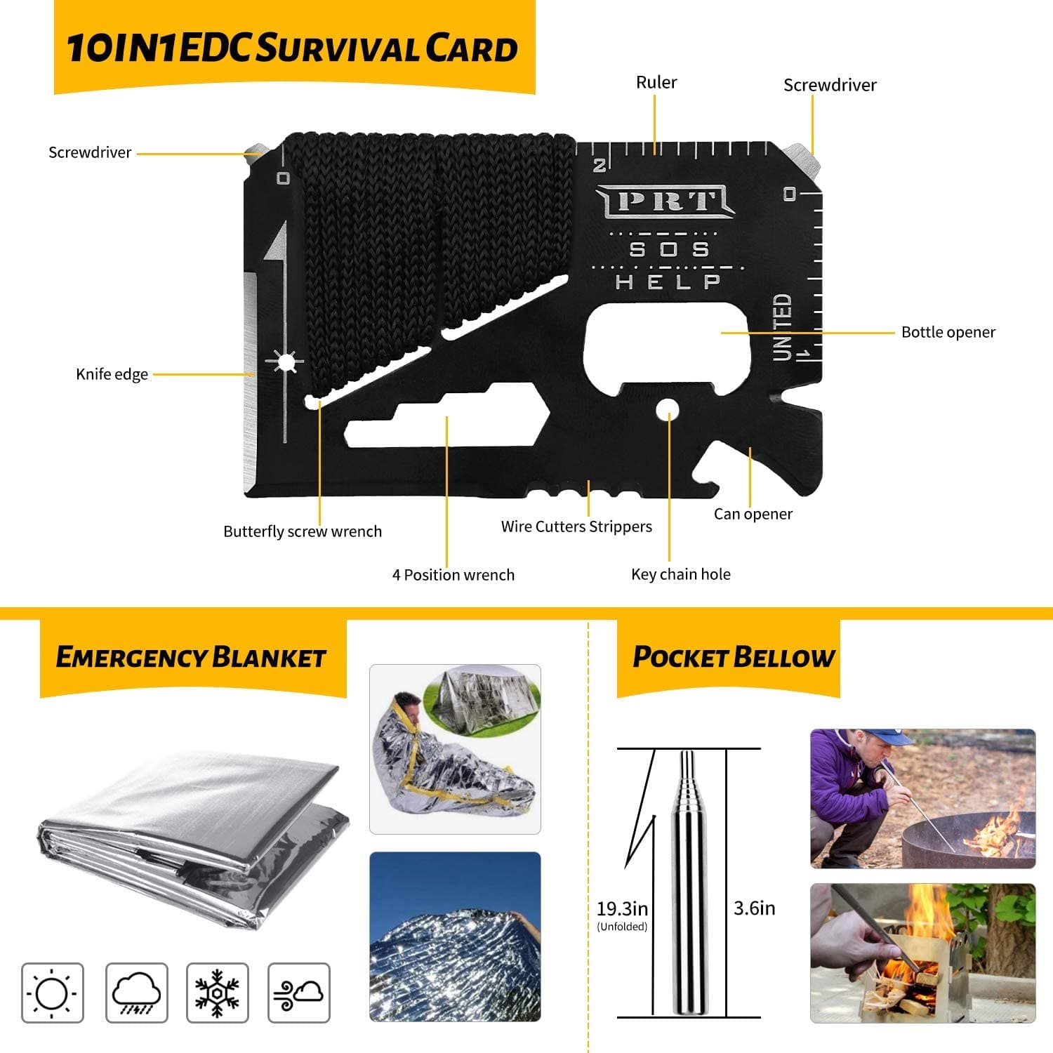 Military Outdoor 60 in 1 Emergency Survival Kit THRIXINE