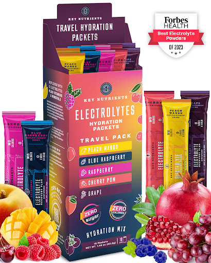 Electrolyte Recovery Plus Powder Travel Packets Key Nutrients